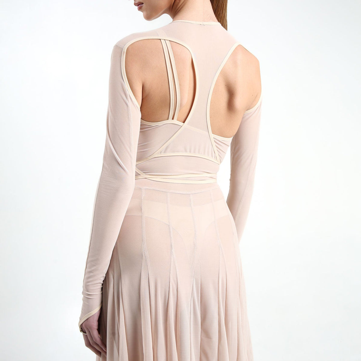 Nude Mesh Bolero Sleeves with ring attachment - The Forumist