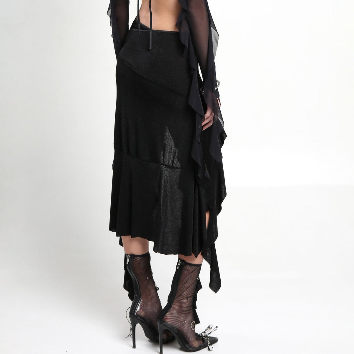 Black Jersey Asymmetrical Skirt - The Forumist
