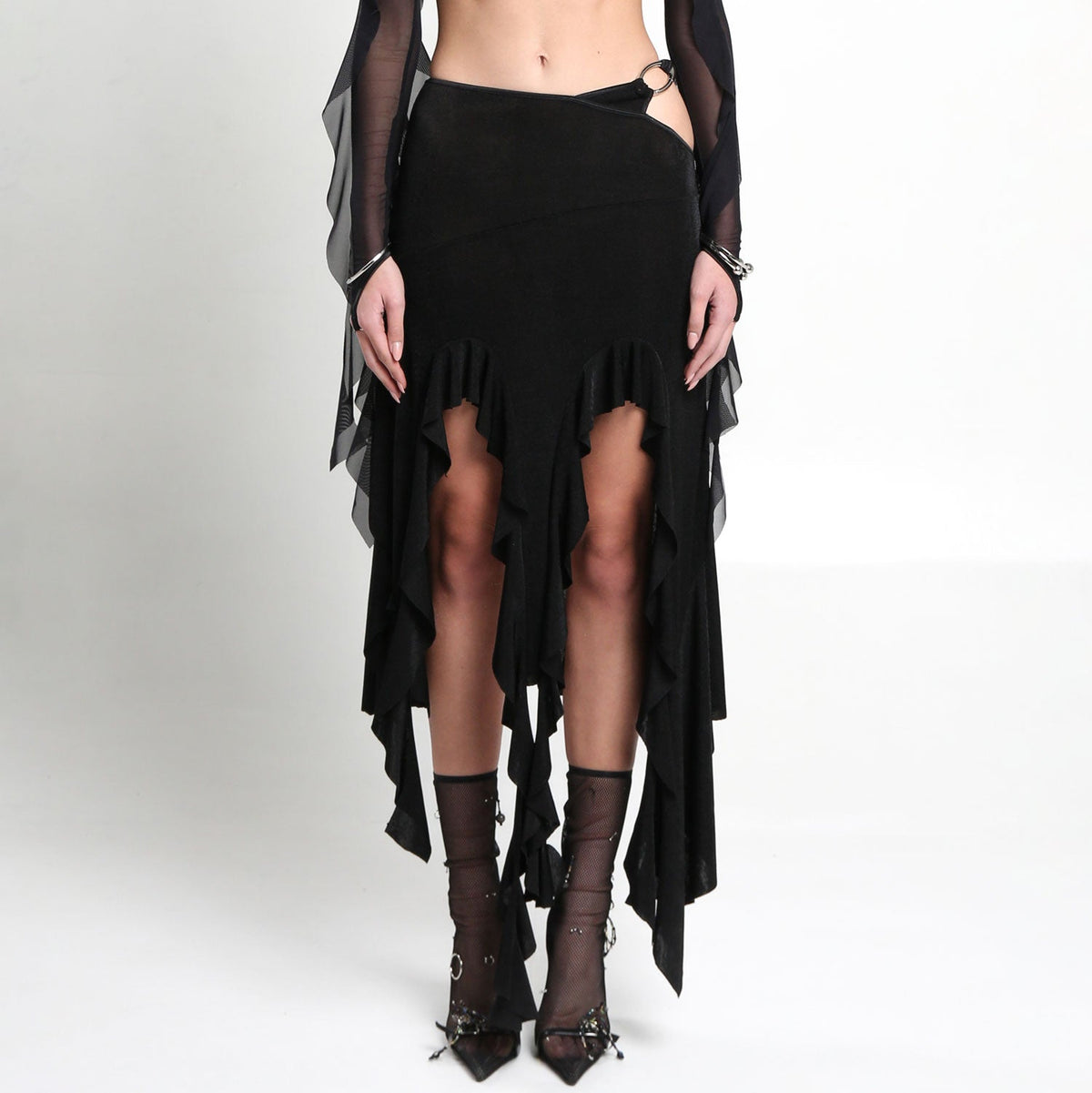 Black Jersey Asymmetrical Skirt - The Forumist