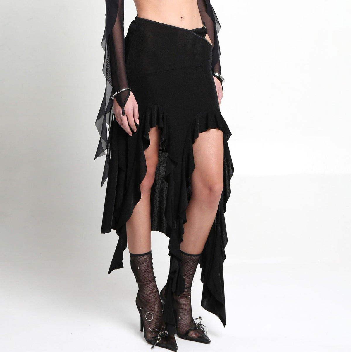 Black Jersey Asymmetrical Skirt - The Forumist