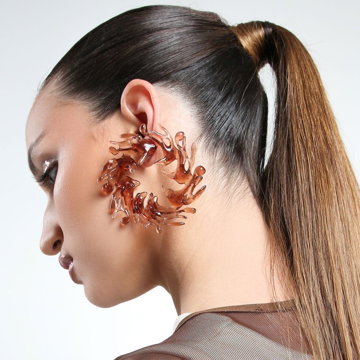 CHRISTIANA HADJIPAPA X 886.LAB Poseidon Brown Clear Earrings - The Forumist