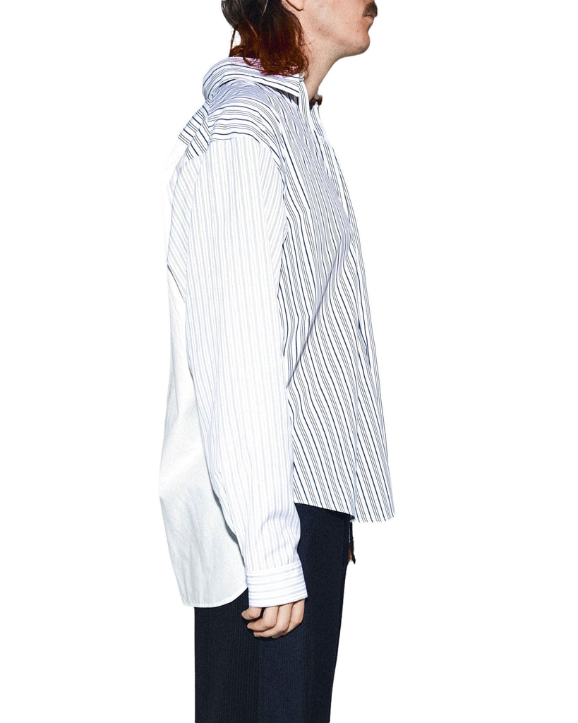 'Cutting' Panelled Striped Cotton Shirt - The Forumist