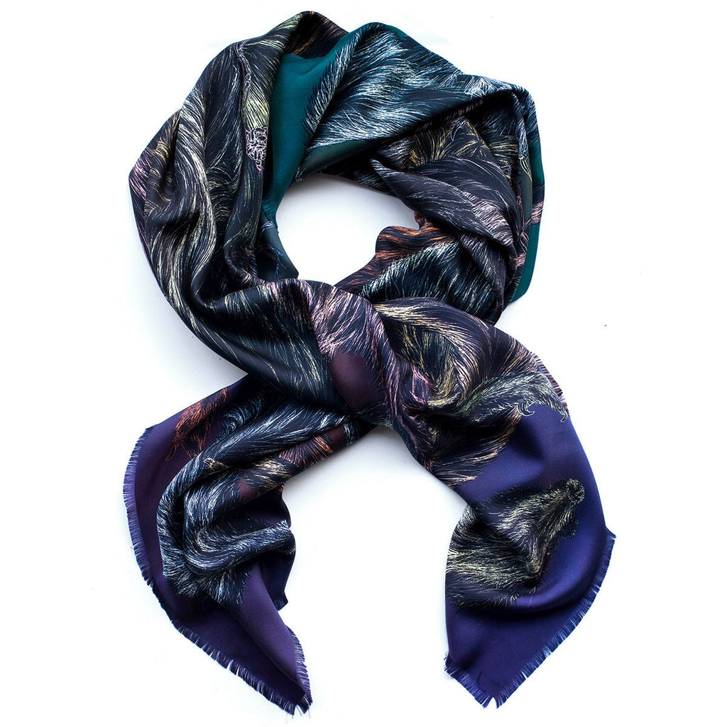 'Fox Furs' Toxic - Fringed Twill Scarf - The Forumist