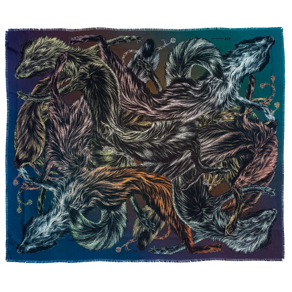 'Fox Furs' Toxic - Fringed Twill Scarf - The Forumist