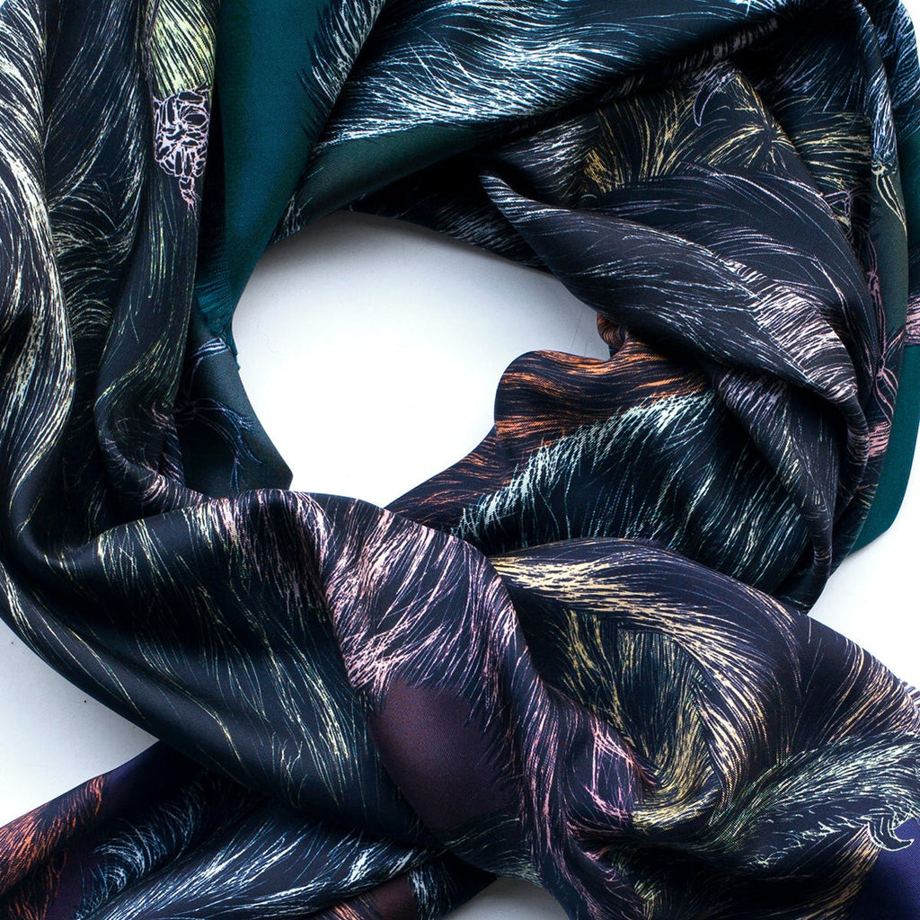 'Fox Furs' Toxic - Fringed Twill Scarf - The Forumist