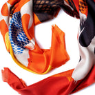 Koi II Reds - Fringed Twill Scarf With Koi Print - The Forumist