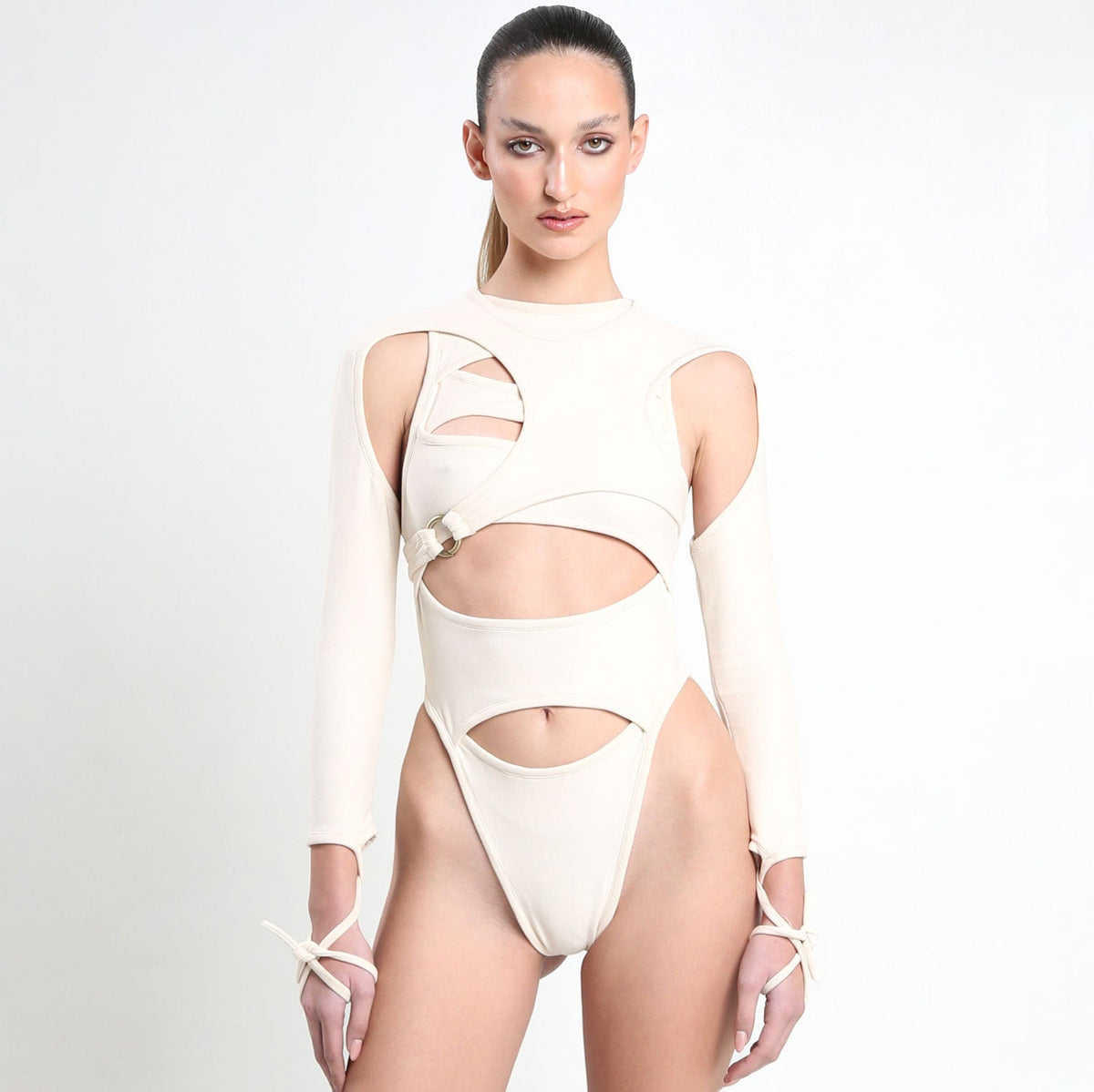 Off white bolero tie up sleeves - The Forumist