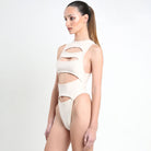Off white cut out Jersey Bodysuit - The Forumist