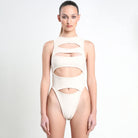 Off white cut out Jersey Bodysuit - The Forumist