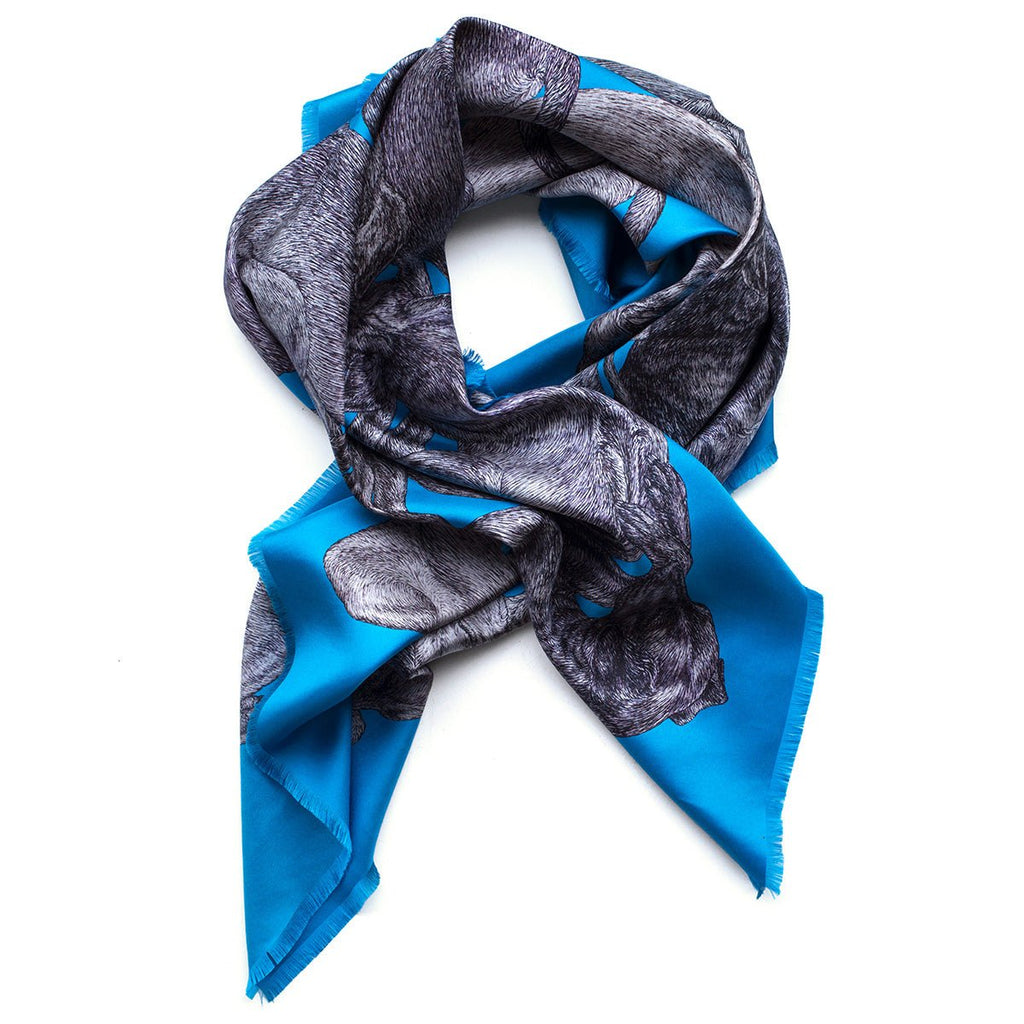 'Sleeping Dogs' Azure - Fringed Twill Scarf (Copy) - The Forumist